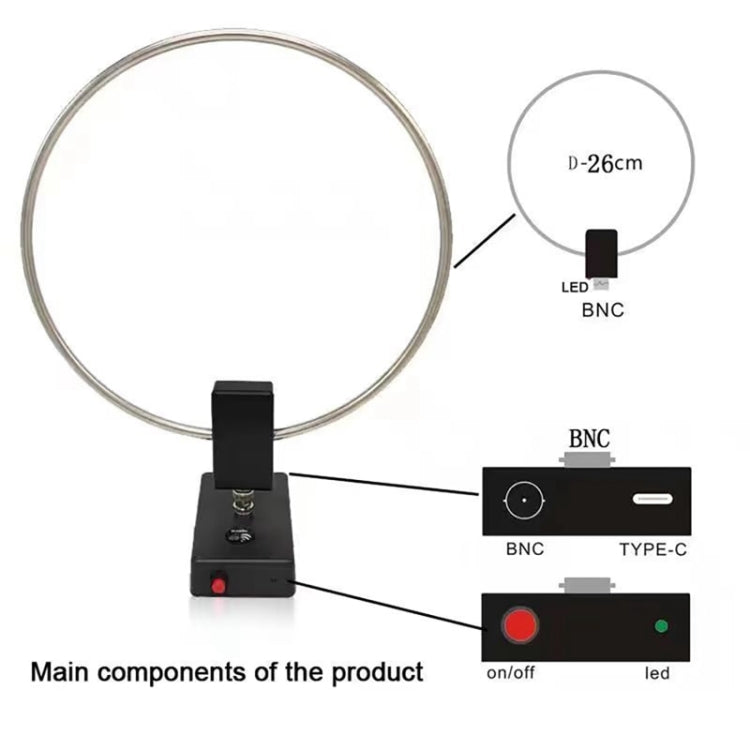 GA800 10KHz-159MHZ HF Radio Short Wave Antenna With Source Ring Shaped Antenna