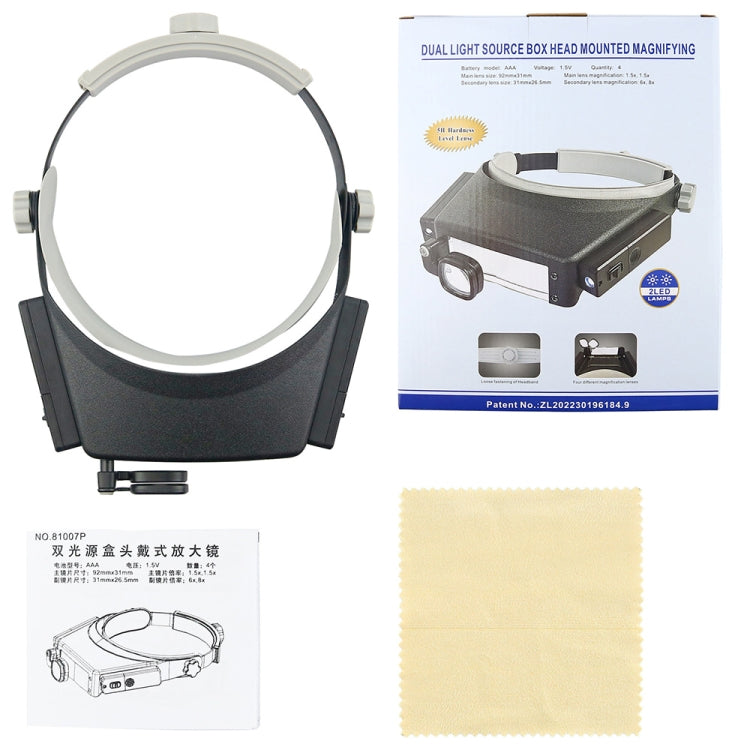 81007-P LED Light Head-Mounted Electronic Repair Tool Magnifying Glass, 81007-P