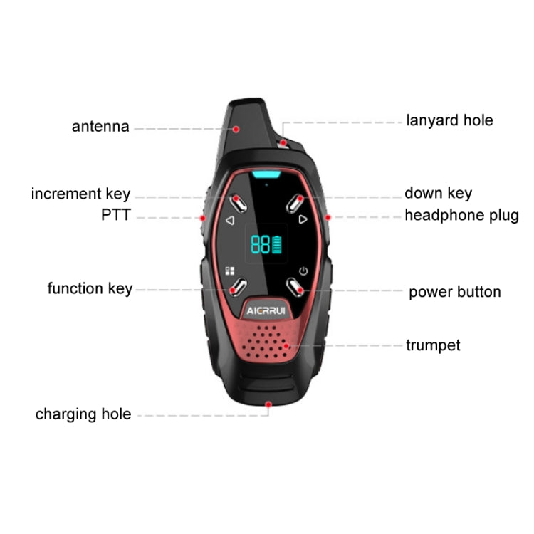 LED Display USB Charging Wireless Handheld Small Mini Walkie Talkie, A13 (Black), A13 (White), A13 (Grey), A13 (Red), A13 (Green), A13 (Blue)