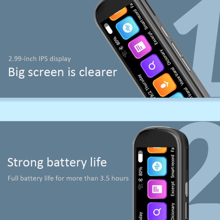 S7 Offline Scanning Translation Dictionary Pen Translation Pen 12 Language Mutual Translation Scanning Pen, S7 Black