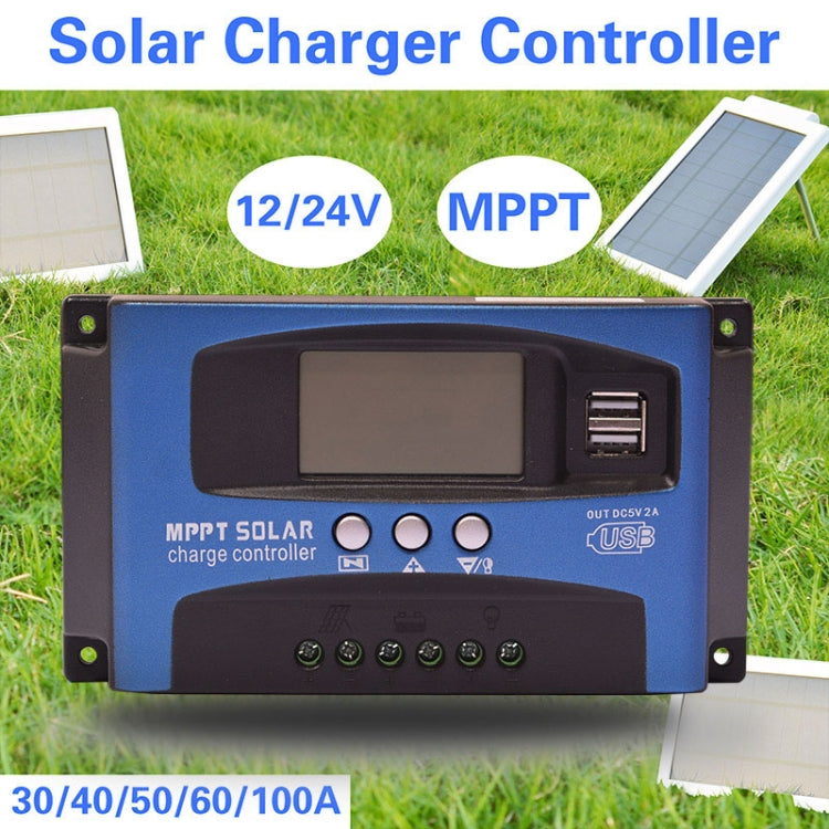 YCX-003 30-100A Solar Charging Controller with LED Screen & Dual USB Port Smart MPPT Charger, 12/24V 30A, 12/24V 40A, 12/24V 50A, 12/24V 60A, 12/24V 100A, 12/24/36/48/60V 40A, 12/24/36/48/60V 100A, 12/24/36/48/60V Wifi 100A