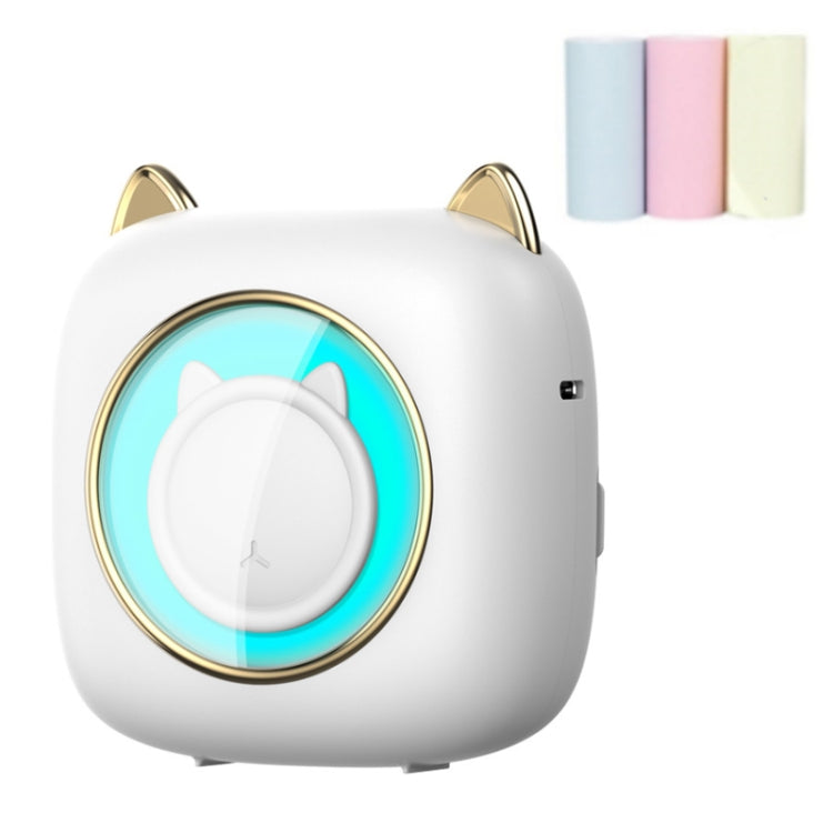 C23 Seven Colors Atmosphere Breathing Light Wireless Thermal Printer, C23 White+5 Rolls Thermal Paper, C23 White+3 Rolls Color Paper, C23 Blue Standard, C23 Blue+5 Rolls Thermal Paper, C23 Blue+3 Rolls Color Paper