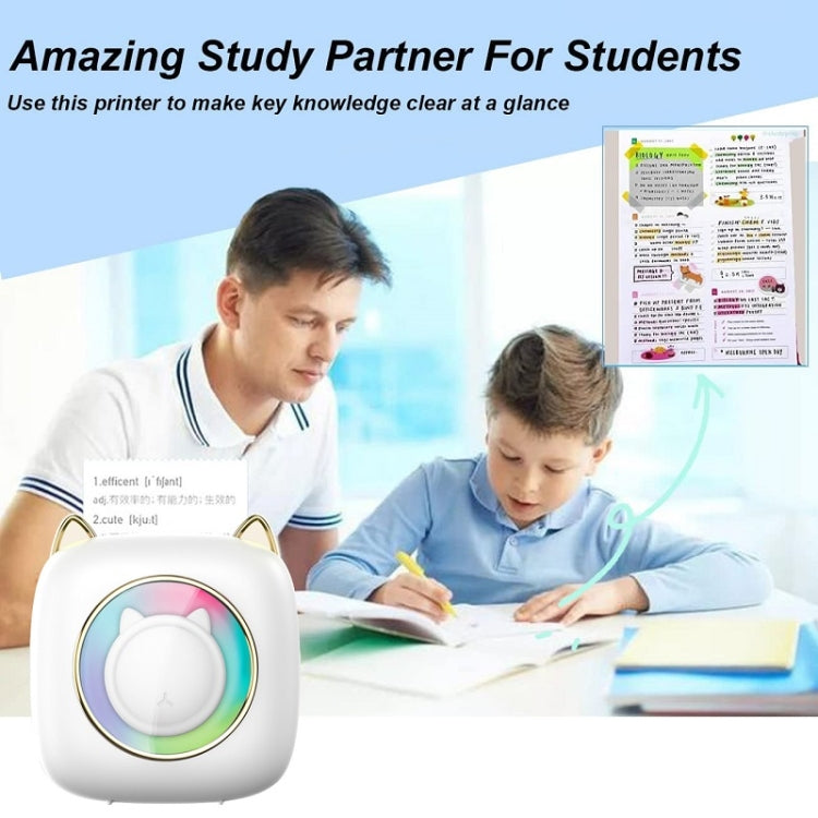 C23 Seven Colors Atmosphere Breathing Light Wireless Thermal Printer, C23 White+5 Rolls Thermal Paper, C23 White+3 Rolls Color Paper, C23 Blue Standard, C23 Blue+5 Rolls Thermal Paper, C23 Blue+3 Rolls Color Paper