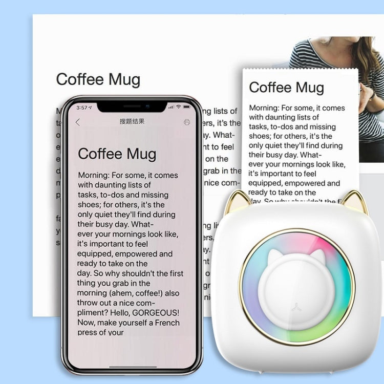 C23 Seven Colors Atmosphere Breathing Light Wireless Thermal Printer, C23 White+5 Rolls Thermal Paper, C23 White+3 Rolls Color Paper, C23 Blue Standard, C23 Blue+5 Rolls Thermal Paper, C23 Blue+3 Rolls Color Paper