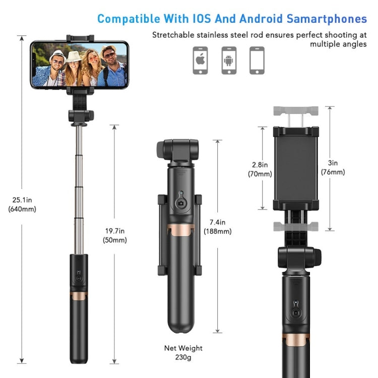 APEXEL APL-D6 Live Video Multifunctional Mobile Phone Gimbal Stabilizer Selfie Stick, APL-D6
