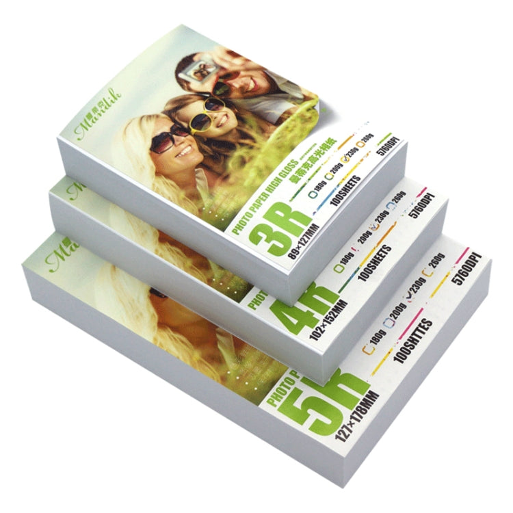 Mandik 3R 5-Inch One Side Glossy Photo Paper For Inkjet Printer Paper Imaging Supplies, 180gsm 500 Sheets, 200gsm 500 Sheets, 230gsm 500 Sheets, 230gsm 200 Sheets, 200gsm 200 Sheets, 180gsm 200 Sheets