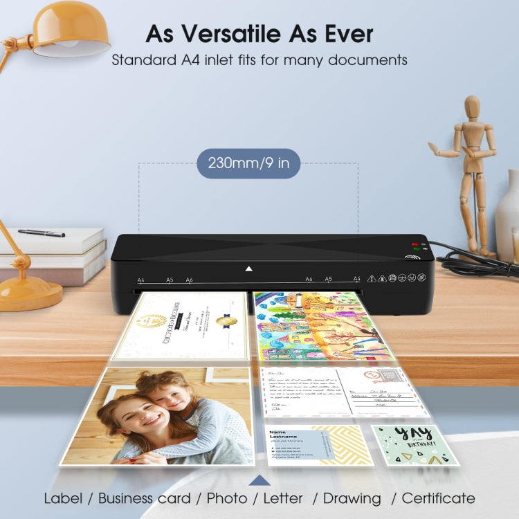 9 Inch A4 Hot Cold Laminator Machine Book Documents Laminator, Only Machine, Set 1, Set 2