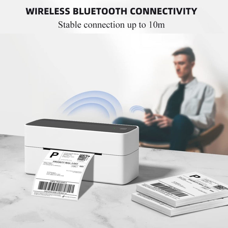 طابعة ملصقات عناوين Phomemo PM241-BT بتقنية البلوتوث، صانعة ملصقات شحن حرارية، الولايات المتحدة الأمريكية، الاتحاد الأوروبي