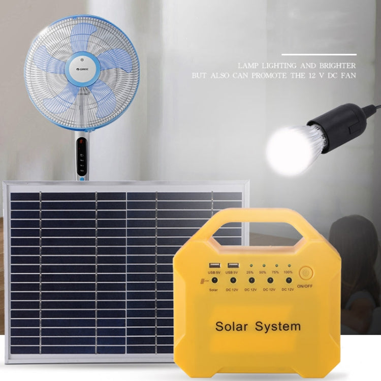 مجموعة إضاءة طوارئ تعمل بالطاقة الشمسية LED قابلة لإعادة الشحن 7AH 10W