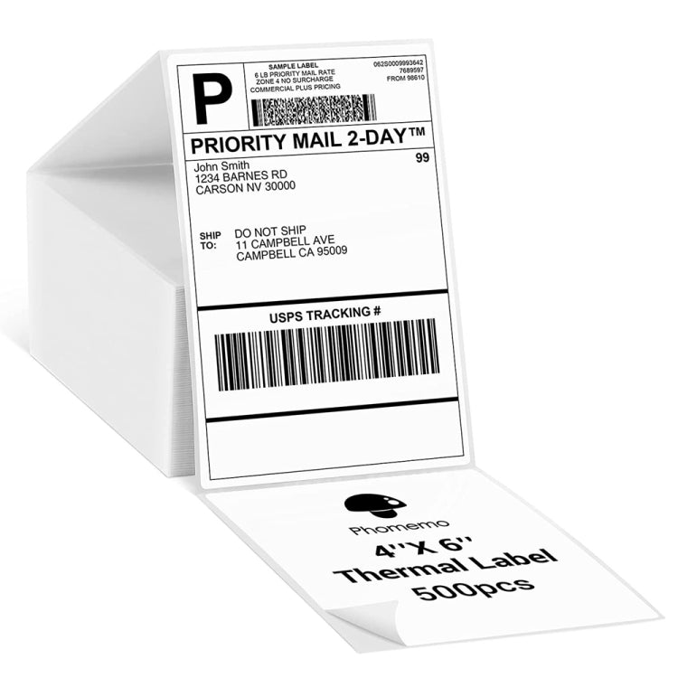 500sheets 4×6 Inch Stickers Thermal Label Paper For Phomemo PM-246S / PM-241BT / D520BT, Folding White, Folding Rose Red, Folding Pink, Folding Light Blue, Folding Purple, Folding Yellow, Roll Paper White