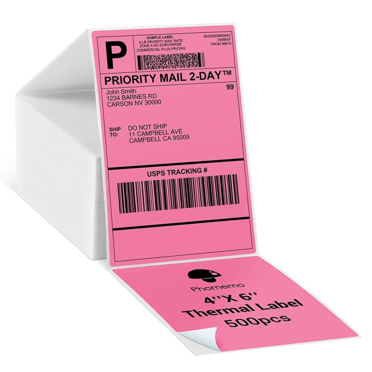 500sheets 4×6 Inch Stickers Thermal Label Paper For Phomemo PM-246S / PM-241BT / D520BT, Folding White, Folding Rose Red, Folding Pink, Folding Light Blue, Folding Purple, Folding Yellow, Roll Paper White