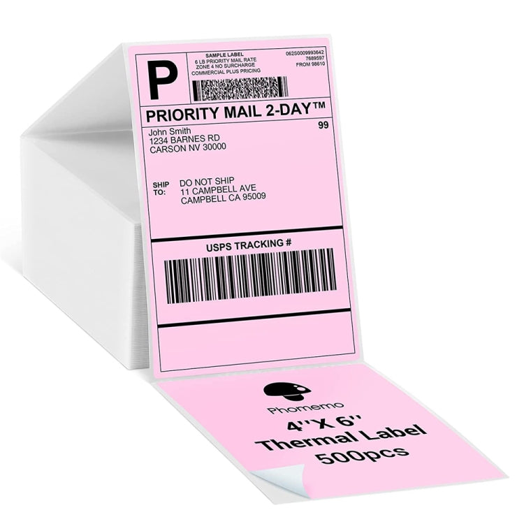 500sheets 4×6 Inch Stickers Thermal Label Paper For Phomemo PM-246S / PM-241BT / D520BT, Folding White, Folding Rose Red, Folding Pink, Folding Light Blue, Folding Purple, Folding Yellow, Roll Paper White