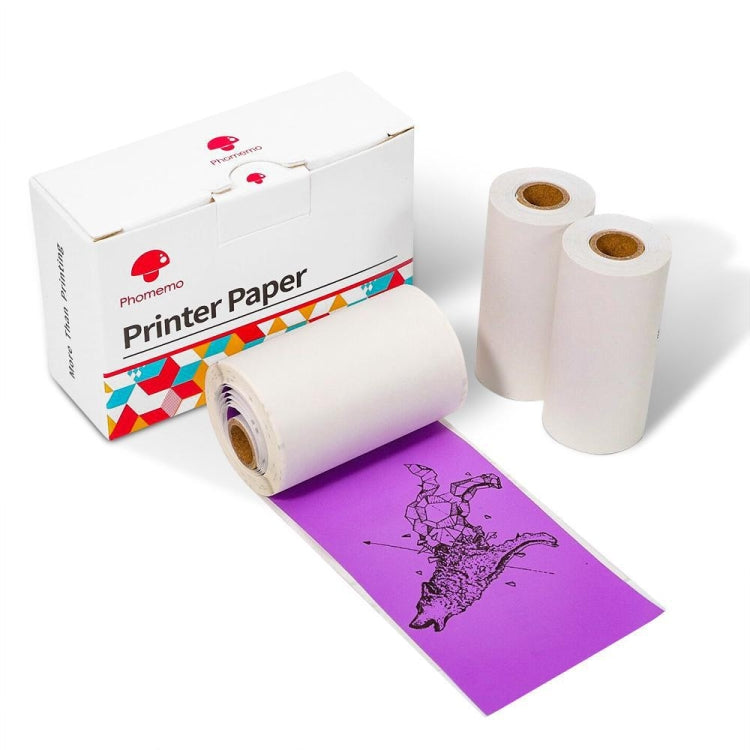 لطابعات Phomemo M02 / M02S / M02Pro، 3 لفات/عبوة، ملصقات حرارية ذاتية اللصق سوداء مقاس 53 مم على قاعدة أرجوانية / حمراء وردية / برتقالية، قاعدة أرجوانية / حمراء وردية / برتقالية