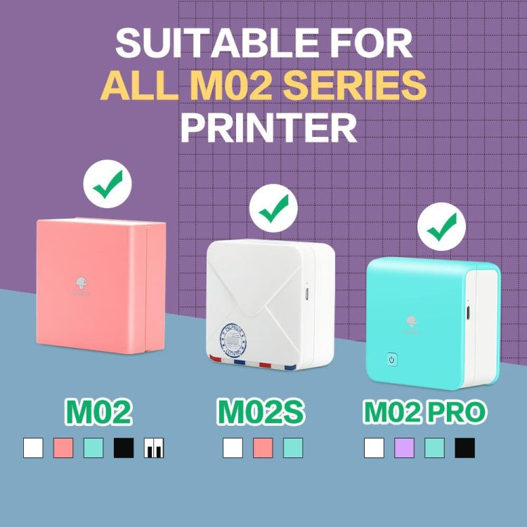 لطابعات Phomemo M02 / M02S / M02Pro، 3 لفات/عبوة، ملصقات حرارية ذاتية اللصق سوداء مقاس 53 مم على قاعدة أرجوانية / حمراء وردية / برتقالية، قاعدة أرجوانية / حمراء وردية / برتقالية