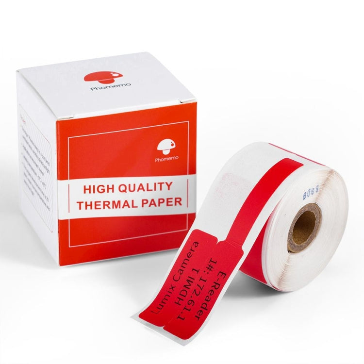 For Phomemo M110 / M200 100pcs /Roll 25x38mm Cable Self-Adhesive Thermal Labels, Red, Blue, Yellow