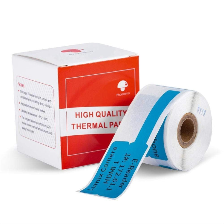 For Phomemo M110 / M200 100pcs /Roll 25x38mm Cable Self-Adhesive Thermal Labels, Red, Blue, Yellow