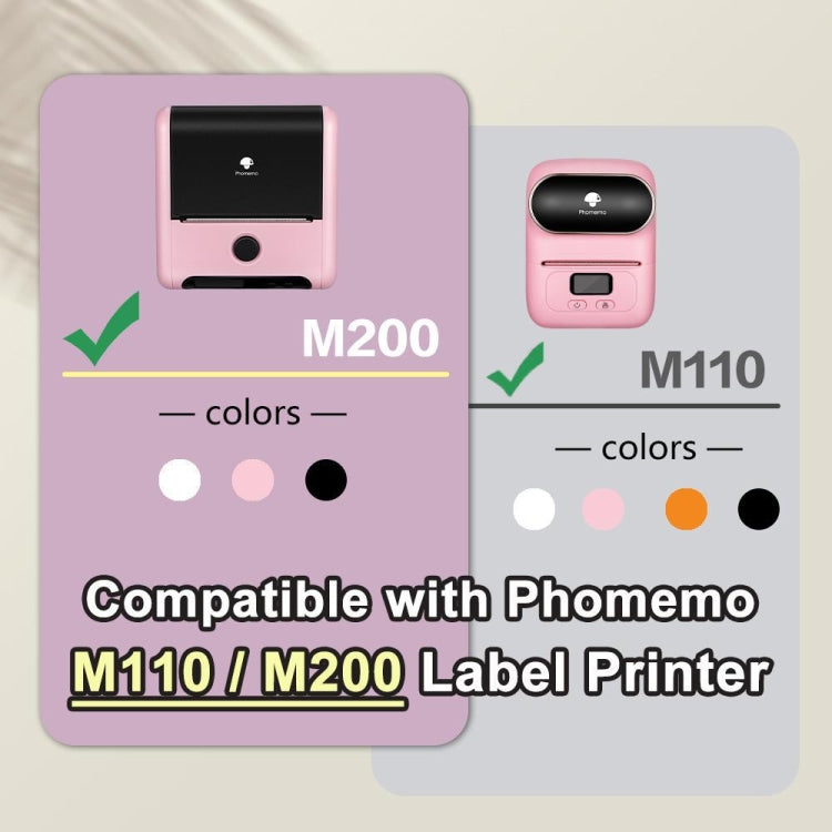 For Phomemo M110 / M200 600pcs /Roll 20x10mm Square Self-Adhesive Thermal Labels on White Background, 600pcs /Roll 20x10mm