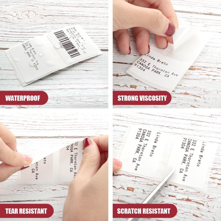 For Phomemo M110 / M200 600pcs /Roll 20x10mm Square Self-Adhesive Thermal Labels on White Background, 600pcs /Roll 20x10mm