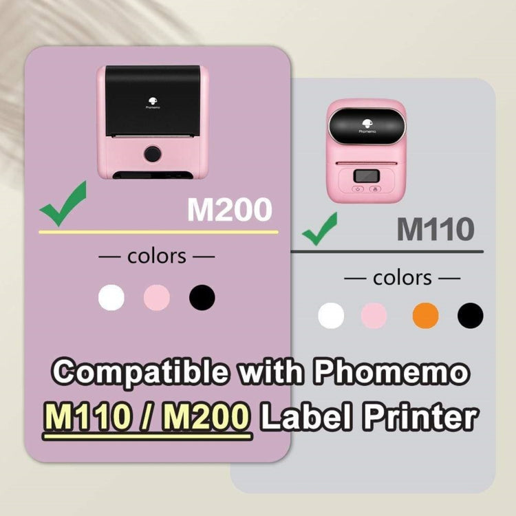 For Phomemo M110 / M200 320pcs /Roll 20x40mm Square Self-Adhesive Thermal Labels On White Background, 320pcs /Roll 20x40mm