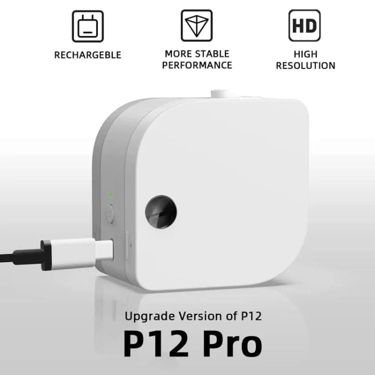 Phomemo P12Pro Li-Ion Battery Compact Bluetooth Convenient Self-Adhesive Thermal Label Printer, Printer