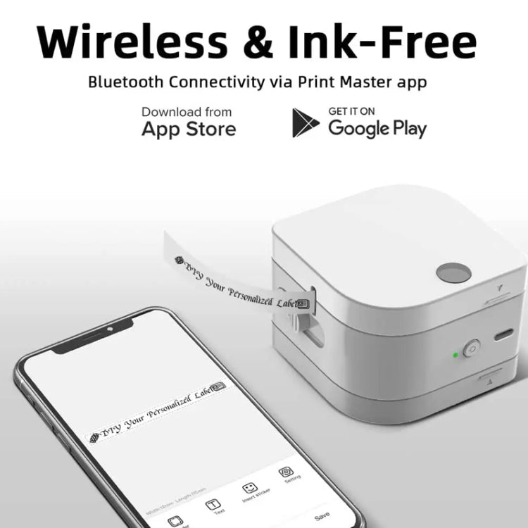 Phomemo P12Pro Li-Ion Battery Compact Bluetooth Convenient Self-Adhesive Thermal Label Printer, Printer