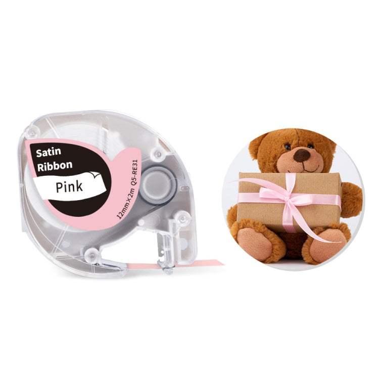 For Phomemo P12 / P12 Pro 12mm x 2m Thermal Transfer Label Ribbon, Label Ribbon(Black Word On Sky Blue), Label Ribbon(Black Word On Pink), Label Ribbon(Gold Word On White)