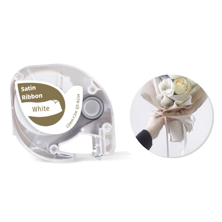 For Phomemo P12 / P12 Pro 12mm x 2m Thermal Transfer Label Ribbon, Label Ribbon(Black Word On Sky Blue), Label Ribbon(Black Word On Pink), Label Ribbon(Gold Word On White)