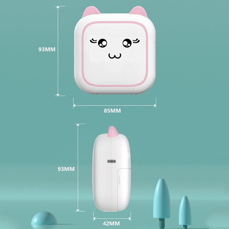 طابعة صور حرارية محمولة بتقنية البلوتوث M5 Mini Cartoon، باللون الأزرق والوردي