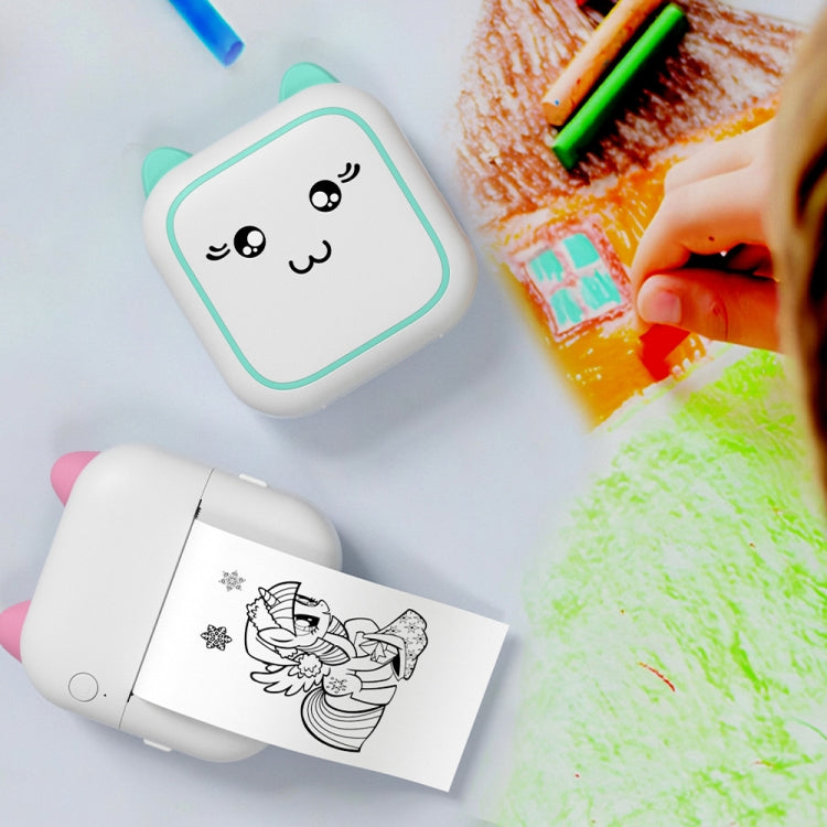 طابعة صور حرارية محمولة بتقنية البلوتوث M5 Mini Cartoon، باللون الأزرق والوردي