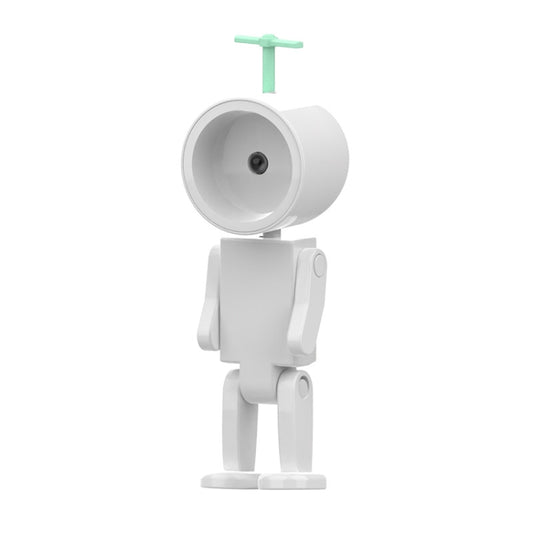 Mini Astronaut Magnetic LED Night Light Desktop Building Block Ornaments Desk Lamp, Color: Round White