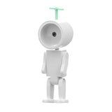 Mini Astronaut Magnetic LED Night Light Desktop Building Block Ornaments Desk Lamp, Color: Round White