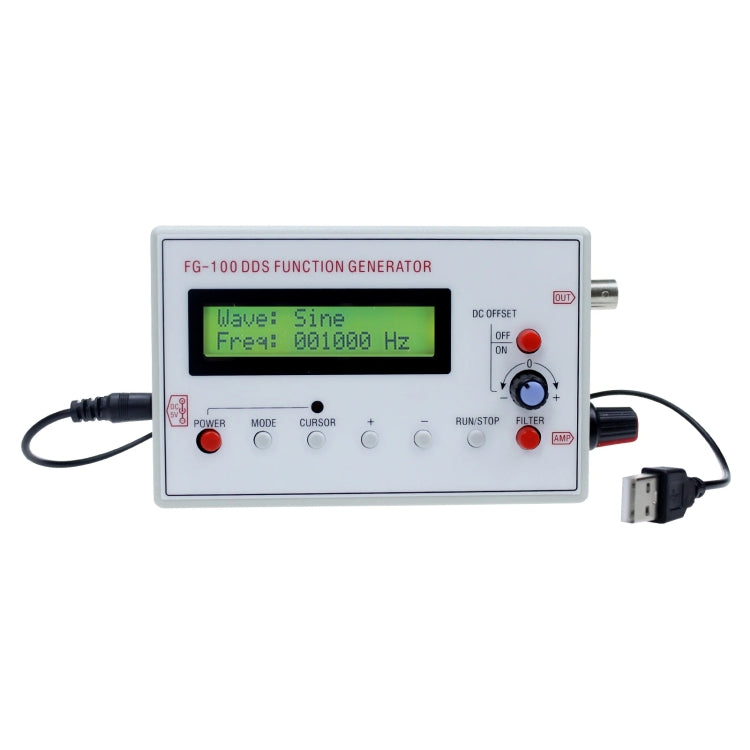 مولد إشارة دالة DDS FG-100 بتردد 1 هرتز - 500 كيلو هرتز، عداد تردد، FG-100