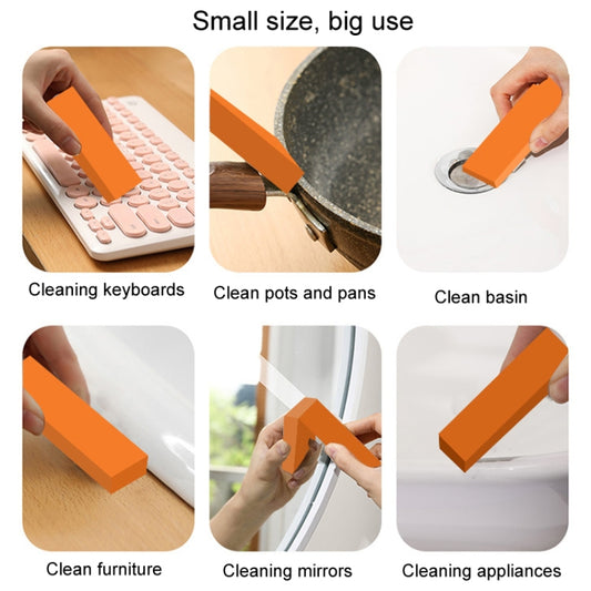 Stainless Steel Cleaning Eraser Household Kitchen Descale Water Rust Removal Stain Removal Cleaning Eraser(Orange)