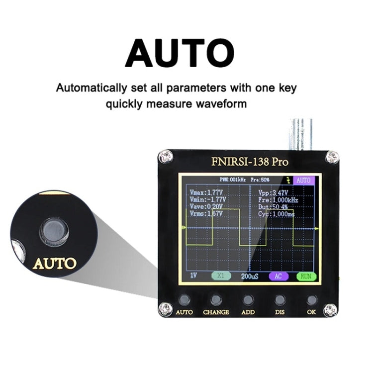 FNIRSI Handheld Small Teaching Maintenance Digital Oscilloscope, Standard Without Battery, Upgrade Without Battery