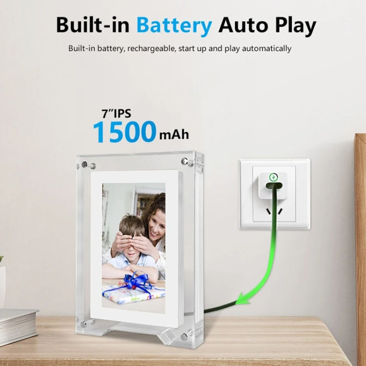 7 Inch Acrylic HD Digital Photo Frame Desktop Smart Motion Video Player Ornament, 7 Inch (US Plug), 7 Inch (EU Plug), 7 Inch (UK Plug)