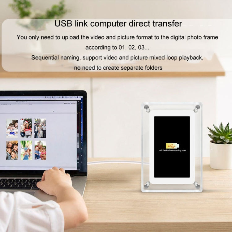 7 Inch Acrylic HD Digital Photo Frame Desktop Smart Motion Video Player Ornament, 7 Inch (US Plug), 7 Inch (EU Plug), 7 Inch (UK Plug)