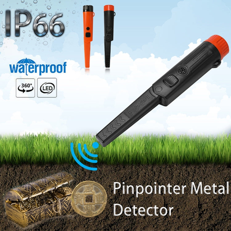 Mini Waterproof Handheld Metal Positioning Rod Detector, Orange, Black