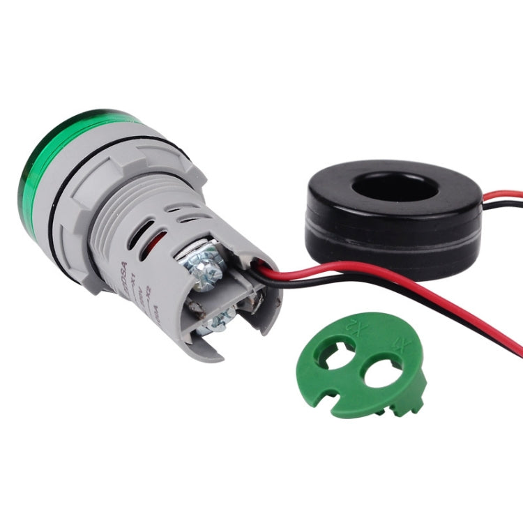 SINOTIMER ST16A Round 22mm LED Digital Signal Light 220V AC Ammeter 0-100A AC Current Indicator Light, ST16A