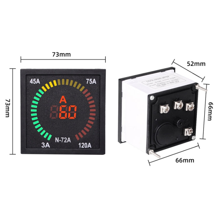SINOTIMER N-72A AC Current Signal Indicator Square Turntable LED Digital Ammeter, N-72A