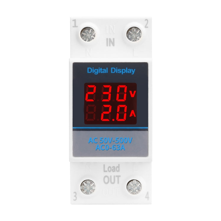 SINOTIMER SDM002 Household DIN Rail Single-Phase AC Dual Display Voltage And Current Meter, 63A Build-In Intestinal Sensor, 100A External Intestinal Sensor