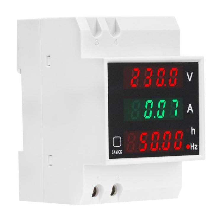 SINOTIMER SDM007 Din Rail AC Voltage Current Totalized Time Frequency Digital Display Meter, SDM007