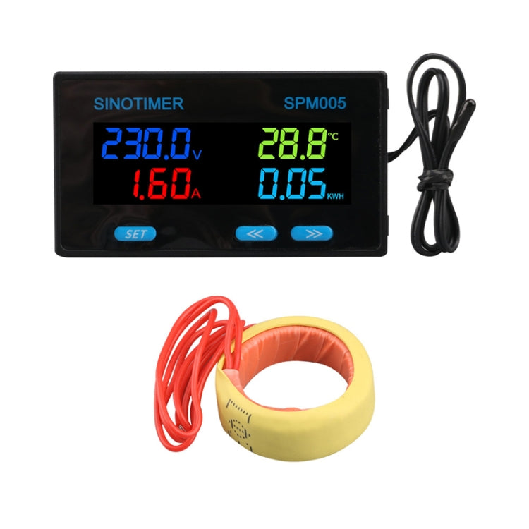 SINOTIMER SPM005 AC Digital Display Voltage Current Power Electricity Multifunctional Monitoring Meter, 20A, 100A, 200A