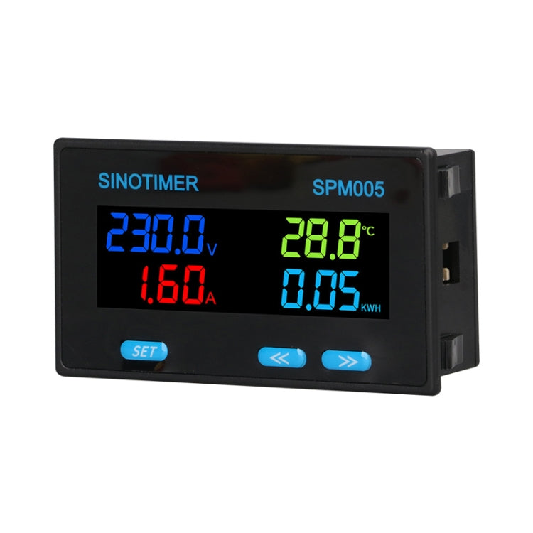 SINOTIMER SPM005 AC Digital Display Voltage Current Power Electricity Multifunctional Monitoring Meter, 20A, 100A, 200A