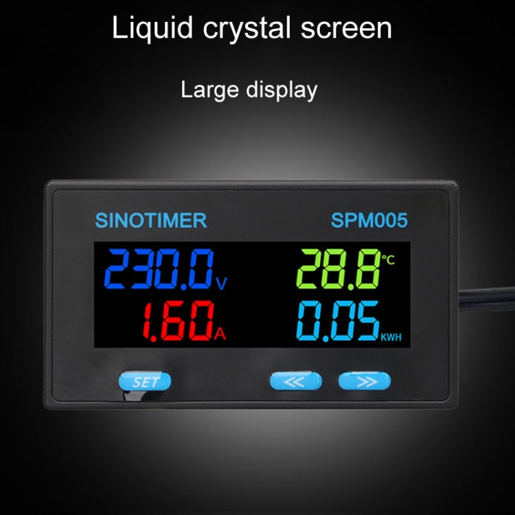 SINOTIMER SPM005 AC Digital Display Voltage Current Power Electricity Multifunctional Monitoring Meter, 20A, 100A, 200A