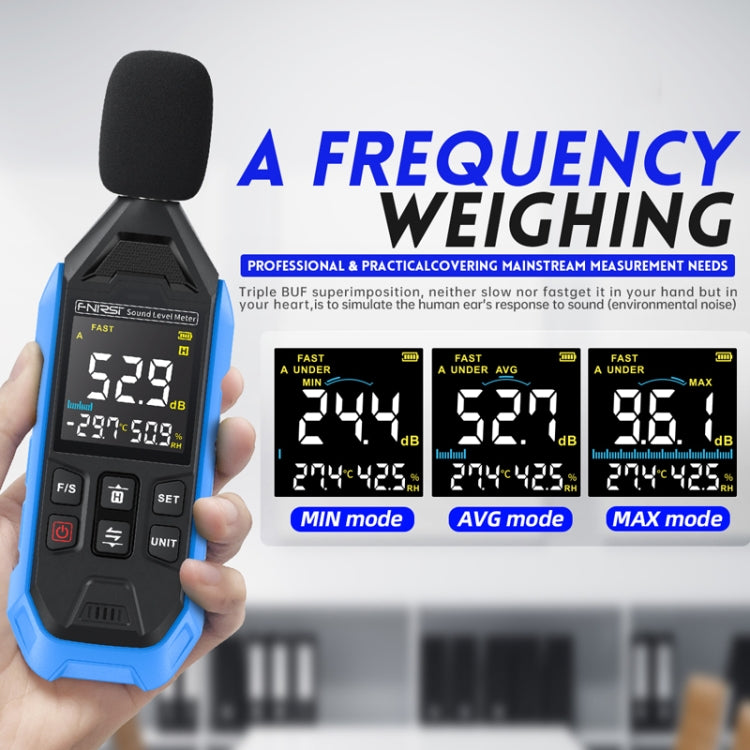FNIRSI Noise Decibel Meter Home Volume Detector, Blue