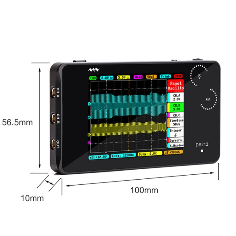 MINIWARE Dual Channel Mini Portable Handheld Digital Storage Oscilloscope, DS212