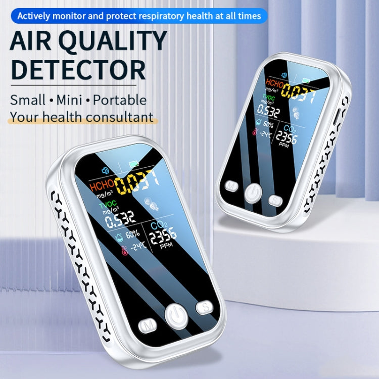 5 In 1 Air Quality Monitor TVOC HCHO CO2 Detector Temperature Humidity Tester, D7