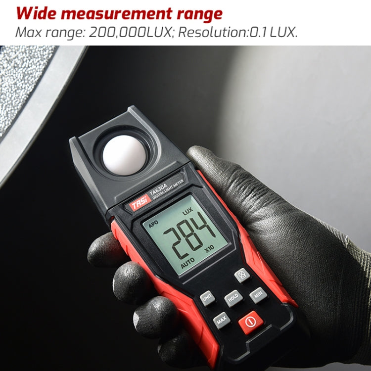 Digital Light Meter Illuminance Lux Meter Backlight LCD Display 0.1-200000LUX/0.01-20000FC Light Sensor Tester, TA630A