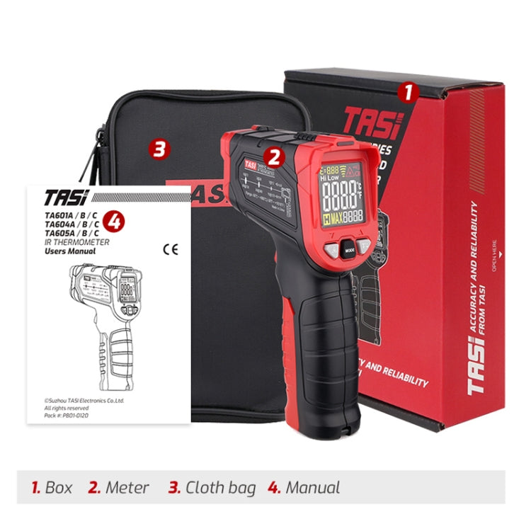 Infrared Thermometer Electronic Color Screen Thermometer, TASI TA601B -50-680 Degrees Celsius, TASI TA601C -50-880 Degrees Celsius