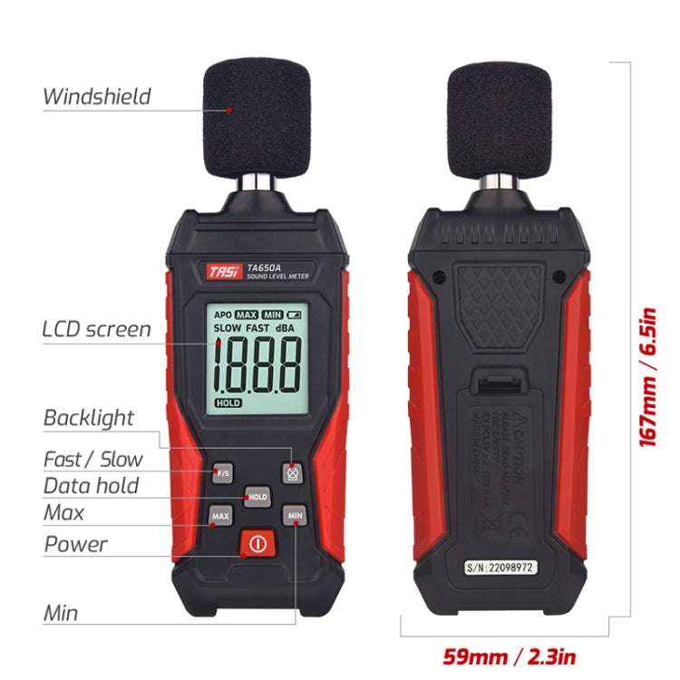 TASI TA650A Decibel Detector House Volume Tester Noise Meter, TA650A